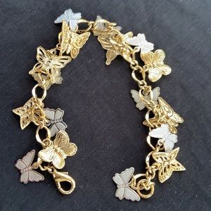 Butterfly charm bracelet. Butterfly jewelry